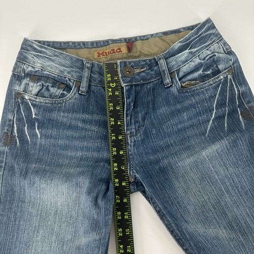 Vintage Mudd Flare Bootcut Blue Jeans Womens Size 5 Y2K Western Low Rise - Picture 13 of 14