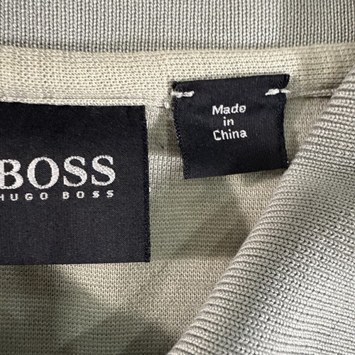 Hugo Boss Sweater Mens Large Sage 1/4 Zip Pullover Shirt Jumper Casual Silk Wool - Picture 3 of 16
