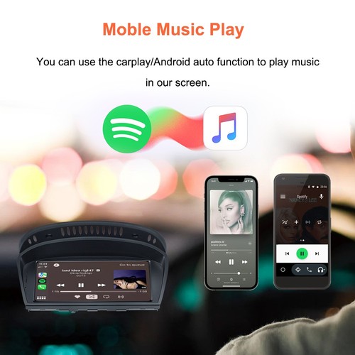 8.8" Wireless Carplay Android Auto Touchscreen For BMW E90 E91 E92 E60 E61 CIC - Picture 20 of 22