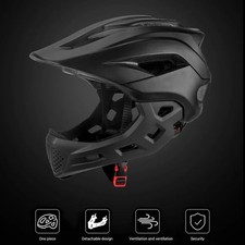 Black 2in1 Kids Full Face Bike Helmet For MTB BMX Dirtbike Kids Guard Helmet UK