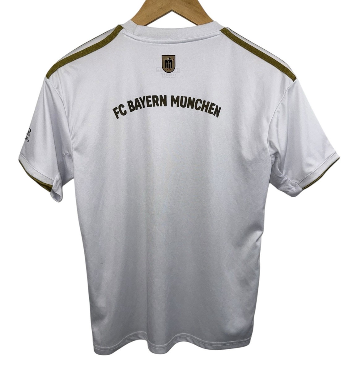 adidas FC Bayern München ホワイトゴールド　バイエルン Adidas FC Bayern Munich 2022 White-Gold Soccer jersey Sz M