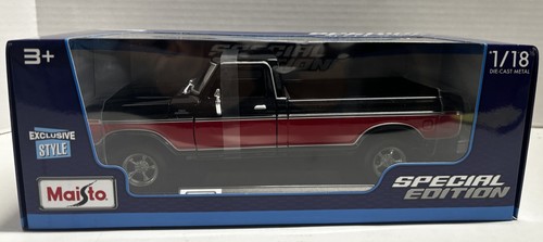 Maisto 1:18 Diecast Ford F150 Pickup Black And Red NIB - Picture 1 of 7