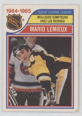 1985-86 O-Pee-Chee League Leaders Mario Lemieux #262 Rookie RC HOF 1st8
