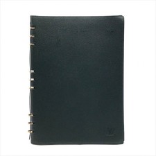 Vintage LOUIS VUITTON A4 Leather Green Notebook Cover Agenda Planner