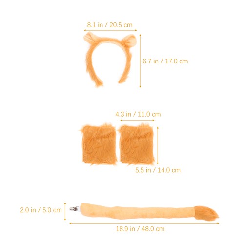 Lion Clothing Accessories Child Miss Headband Ears Tail Hairband - Bild 11 von 12