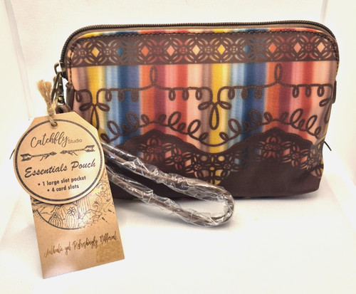 Catchfly Studio Women's Essentials Pouch / Wristlet - Multi-Color Pattern - NWT