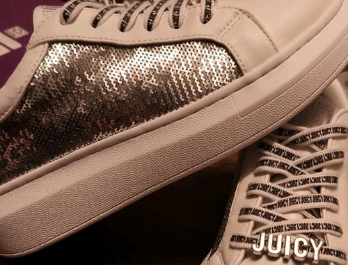 Juicy Couture Women's Della Platform White Sneakers With Silver Shimmer Accent - Picture 11 of 14