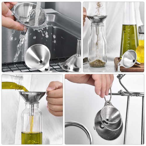 Stainless Steel Kitchen Funnel Set Child Liquid Transferring - Picture 9 of 12