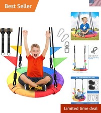 24 inch Chidren Tree Swing Net Swing Outdoor Kid Platform Swing with Detachab...