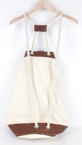 SUITSUPPLY Jort Men's Beige OS Leather Detail Light Brown Backpack Casual - Picture 2 of 11