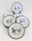 VTG Restoration Hardware X  The New Yorker Wine Cheese Cartoon Plates Set of 6