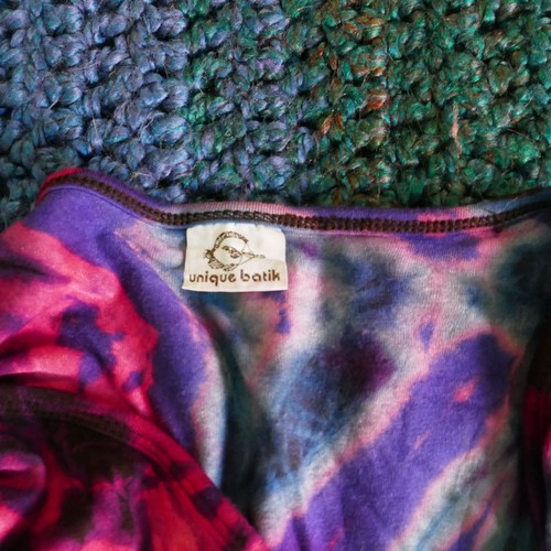 Unique Batik Womens Boho Tie Dye Long Sleeve Top Hippie Festival - Picture 4 of 7