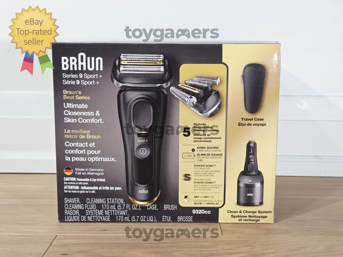Braun Series 9 Sport+ 9320cc Shaver + Clean & Charge Station +