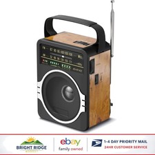 Rechargeable Retro AM FM Radio with Bluetooth and Analogue Display Features