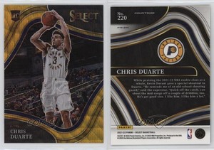 2021-22 Panini Select Courtside Gold Wave Prizm Chris Duarte #220 Rookie RC