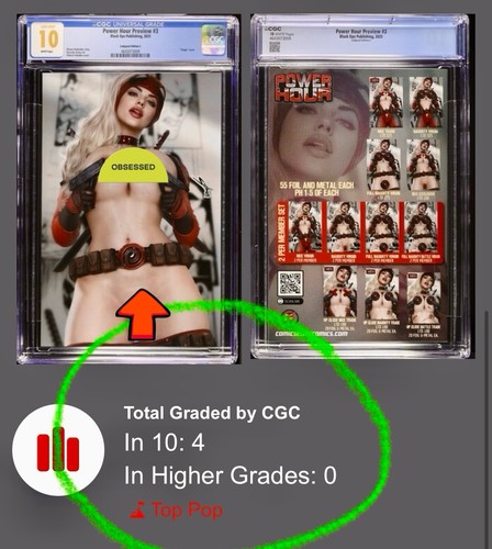 Power Hour Preview #3-C Full Naughty "Lady Deadpool" Shikarii CGC 10, Top Pop - Imagen 3 de 4