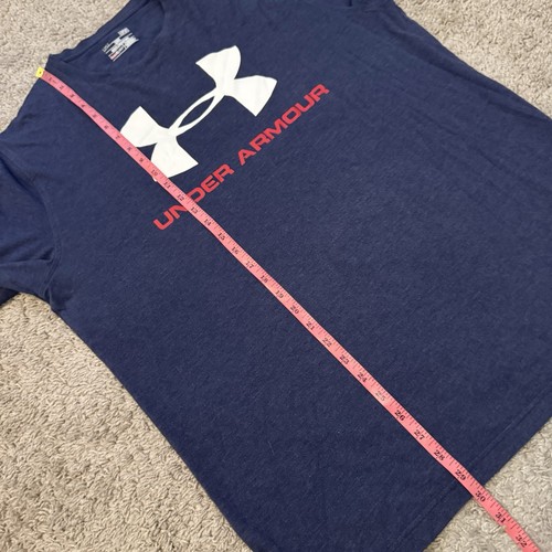 Under Armour Heat Gear Shirt Men Large Loose Navy Charged Logo Long Sleeve - Picture 5 of 8
