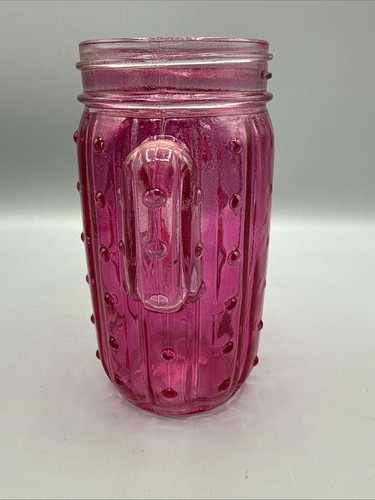 Cactus Mason Jar Pink Unique Novelty 5.5” *NO LID* - Picture 3 of 9
