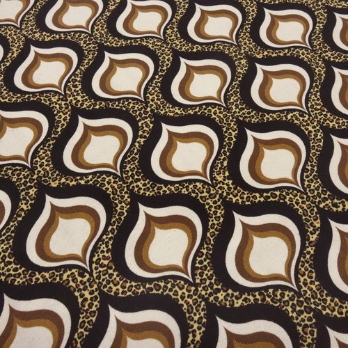 Stoff Baumwolle Jersey Leo Tierfell Design Ornamente braun beige Kleiderstoff - Bild 1 von 5