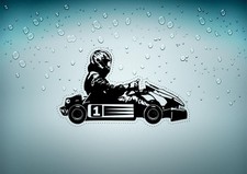 Autocollant sticker voiture chambre enfant kart karting pilote ref2 formule 1
