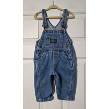 Oshkosh B'Gosh Denim Jeans Bib Overalls Coveralls 12 mos Carpenter