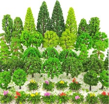 Tazimi 60 Pieces Model Trees 1.36-6 inch Mixed Model Tree Train Scenery Architec