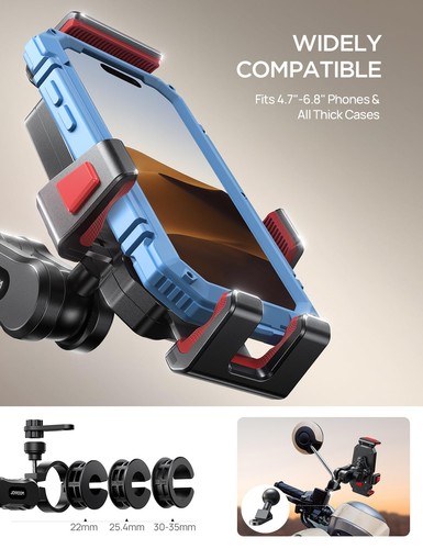 Aluminum Alloy Motorcycle Phone Mount with Vibration Dampener, Motorcycle Pho... - Picture 5 of 9