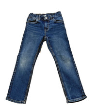 Levi's 511 Slim Youth 7 Jeans Dark Blue Faded Denim Adjustable Waist 20" Inseam