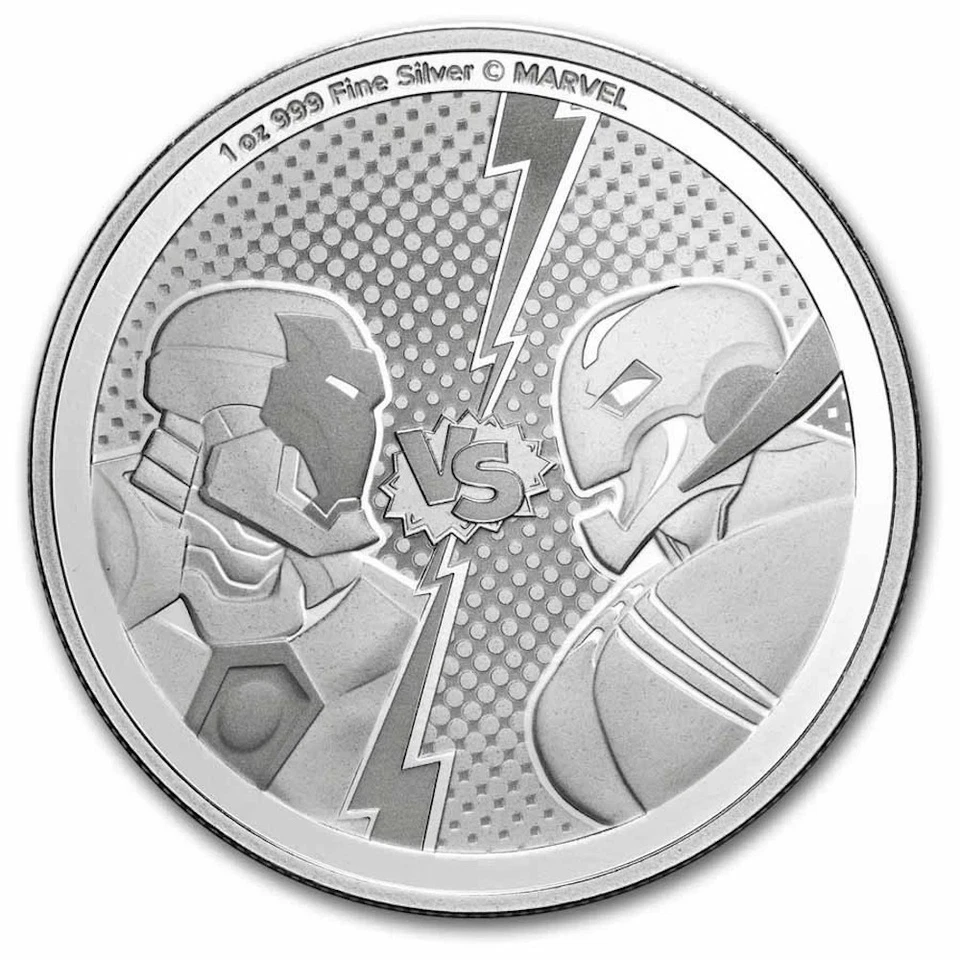 2025 Niue 1 oz Silver $2 Marvel Iron-Man vs Ultron .999 Fine Silver Coin