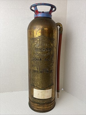 Antique General Quick aid Fire Extinguisher EMPTY TS-15 Brass Soda Acid Torpedo