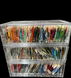Huge 267 Lot Of + DMC Embroidery Floss Skeins Multicolor Rainbow Colors Storage