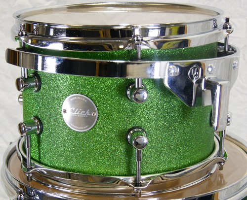 Click Icon 4pc Maple Drum Set Green Satin Sparkle Finish Shell Pack 16 13 10 13 - Picture 16 of 23