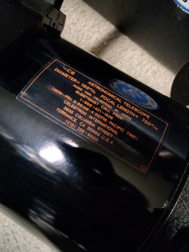 1980's Celestron/Vixen C-6 Reflector Telescope - Picture 7 of 23