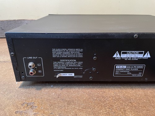 TEAC PD-D2500 5 Disc CD Carousel Changer Player No Remote - 1998 - Tested - Picture 7 of 8