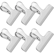Stainless Steel Food Bag Clips 6 Pack Kitchen Storage Sealer Clips for Chips