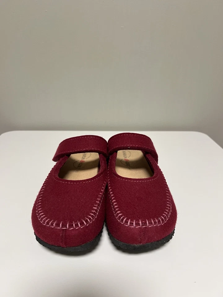 Zuecos pantuflas Haflinger Mary Jane para mujer EU 40 US 9 Bordo lana fieltro Foto 3 de 4