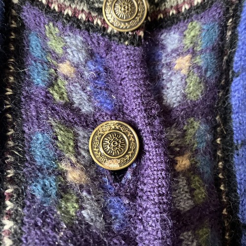 Vintage Tally-Ho Strickjacke Pullover kleine Knopfleiste 100% Wolle - Bild 4 von 7