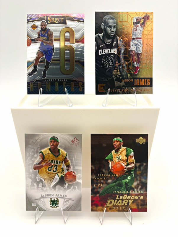 LeBron James 4-Card Lot 🔥13/14 Upper Deck SPA/03 LeBron Diary/Select Numbers🔥