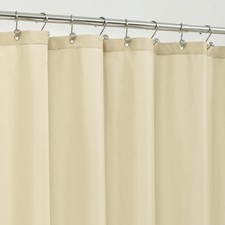 Cream Fabric Shower Curtain Liner Waterproof - Soft & Light-Weight Cloth Shower