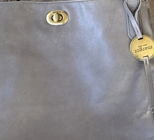 Margot New York Marcy Tasche Kaschmir grau 100% Echtleder Schultertasche - Bild 3 von 12