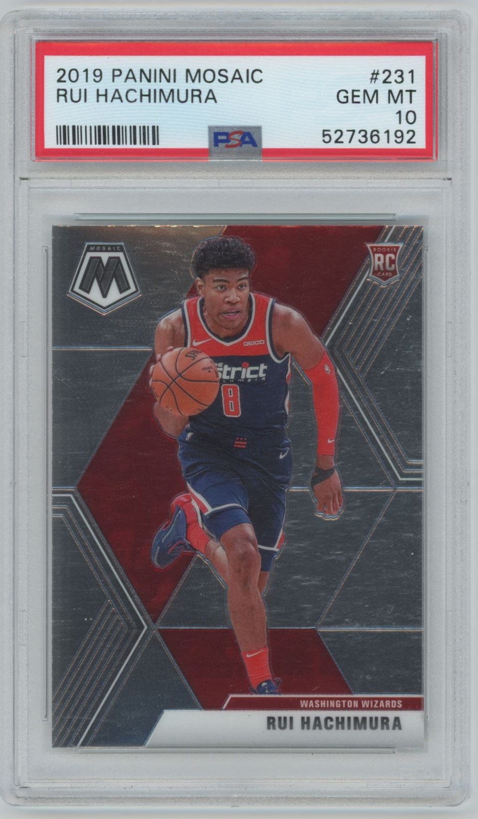 2019-20 Panini Mosaic PSA10 Rui Hachimura Rookie Washington Wizards #231