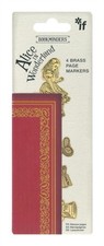 Brass Page Markers - Alice in Wonderland Bookmarks, 4 Pieces