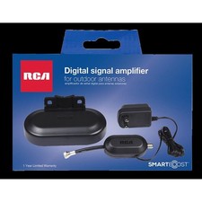 RCA TVPRAMP12E Black Outdoor Amplified HDTV Antenna Pre Amplifier