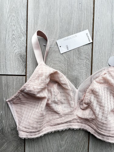 M&S Fabulous F+ Non Wired Non Padded Bralette Geometric lace SOFT PINK 36F - Picture 3 of 10