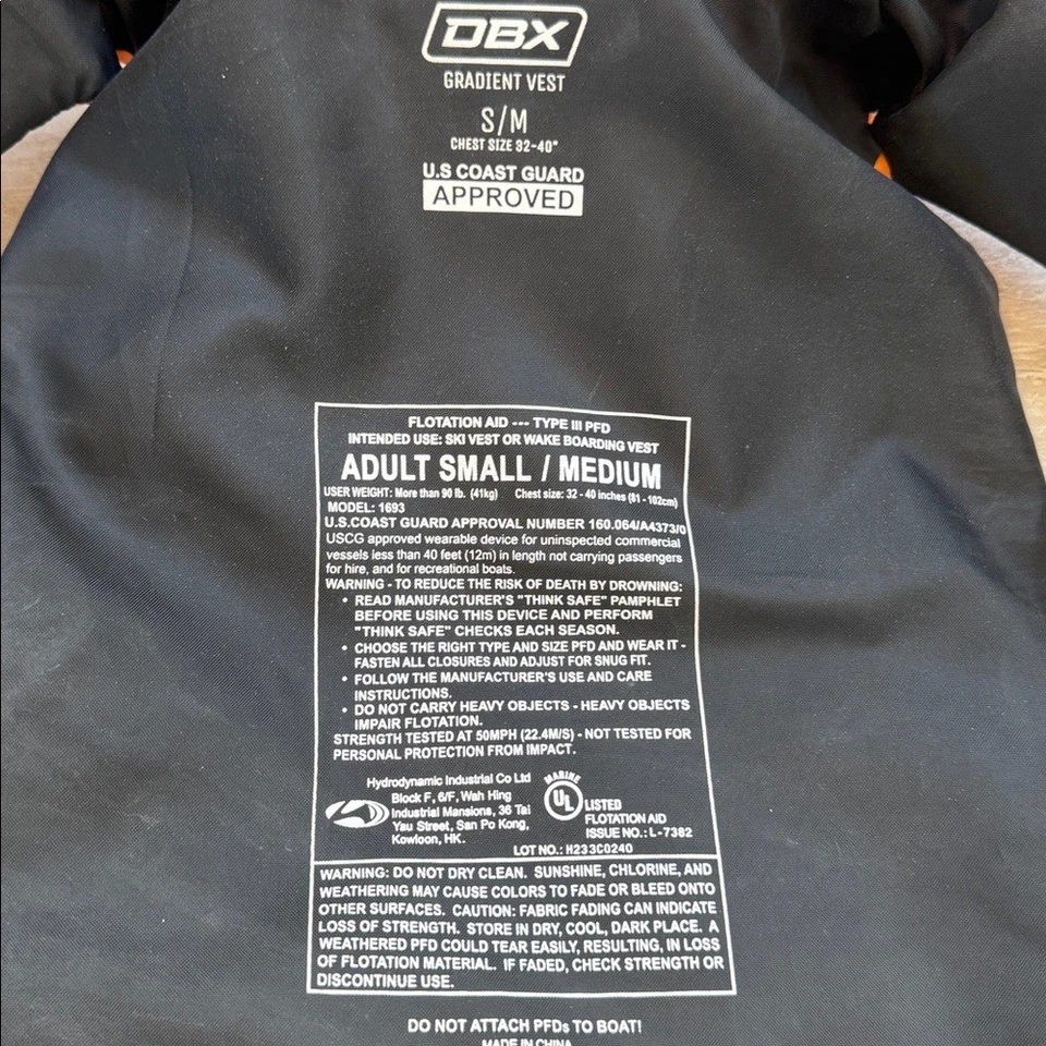 Женский спасательный жилет DBX из нейлона градиент размер маленький/средний грудь 32–40 дюймов для плавания - Изображение 3 из 4