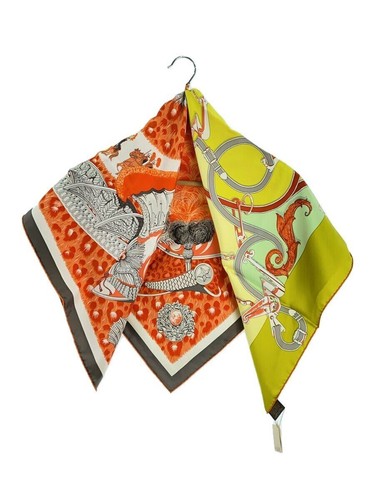 HERMES Schal Seide ORN Allover Muster Damen