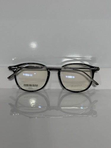 Cutler & Gross 1303V2 001 Black Round Acetate Silver Titanium Temples Eyeglasses - Picture 4 of 7