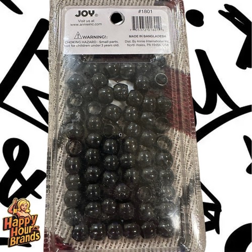 Girls Large Hair Beads By Joy Brand New Black  - Picture 2 of 2
