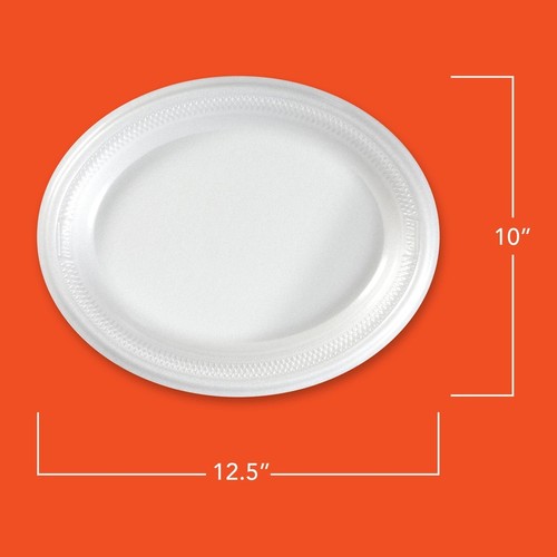 Robuste Einweg Schaumstoff Platten extra stark tief oval auslaufsicher 20 Stück - Bild 3 von 7
