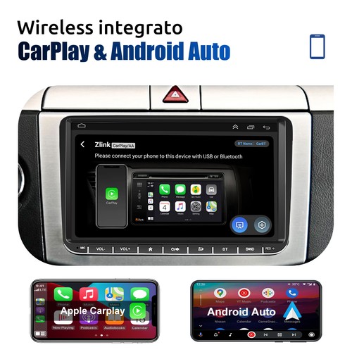Autoradio 2DIN DAB+ Carplay Android 13 32G GPS CAM Per VW GOLF 5 6 Tiguan Passat - Foto 8 di 15
